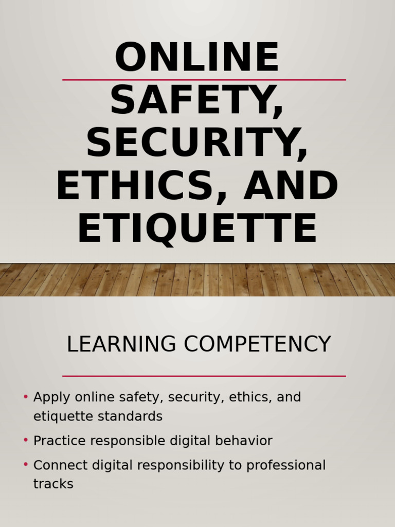 Online Safety Security Ethics Etiquette PPT | PDF | Security | Computer ...