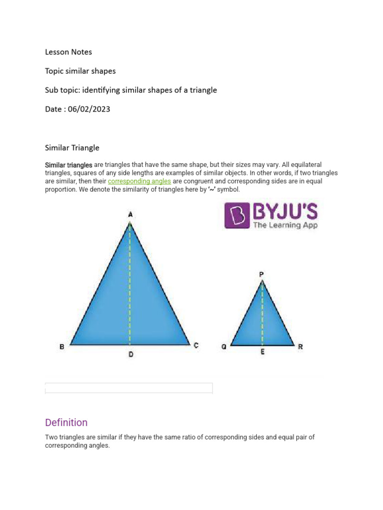 Understanding Similar Triangles | PDF
