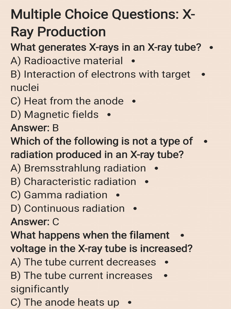 X Ray MCQ | PDF