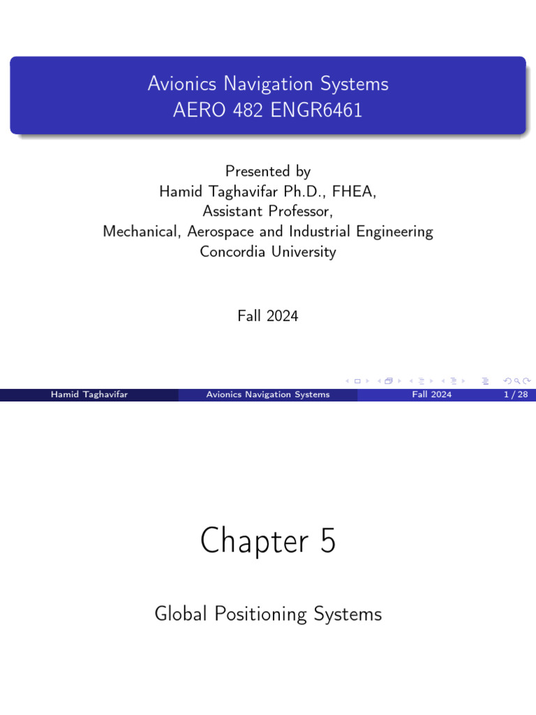 AERO 482 Avionics Ch5 Class | PDF | Global Positioning System ...