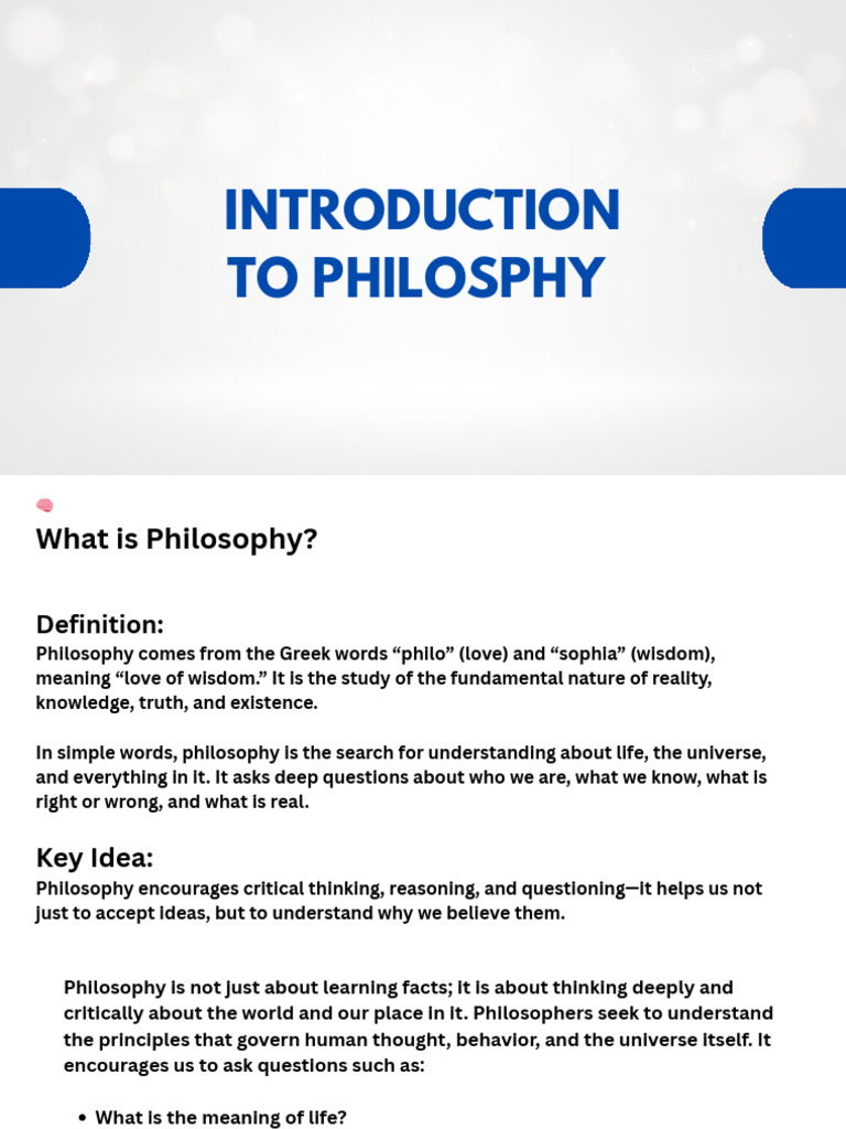 Understanding Philosophy: Key Concepts | PDF | Reason | Knowledge