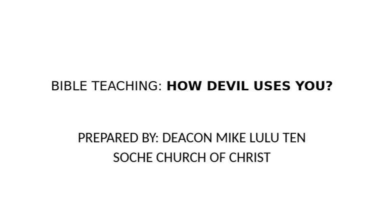 How Devil Uses You | PDF