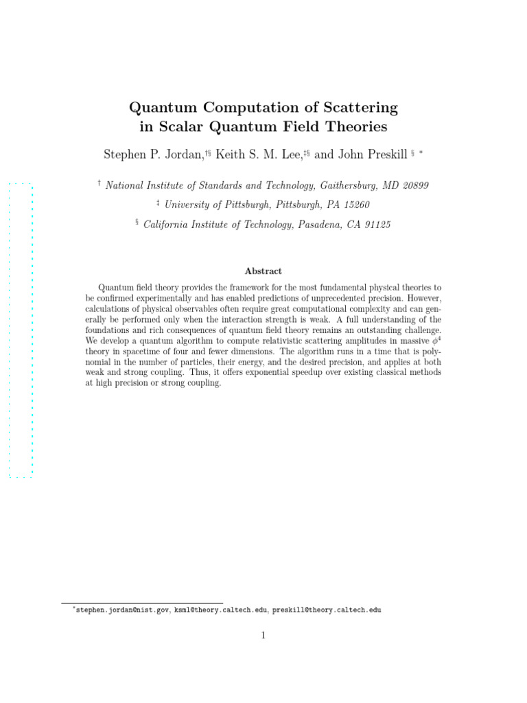 Quantum Algorithm for Scattering Amplitudes | PDF | Quantum Computing ...