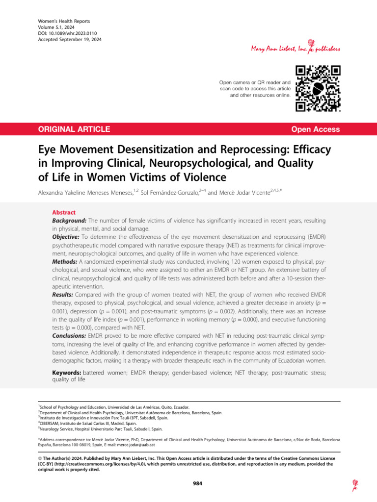 Meneses Et Al 2024 Eye Movement Desensitization and Reprocessing ...