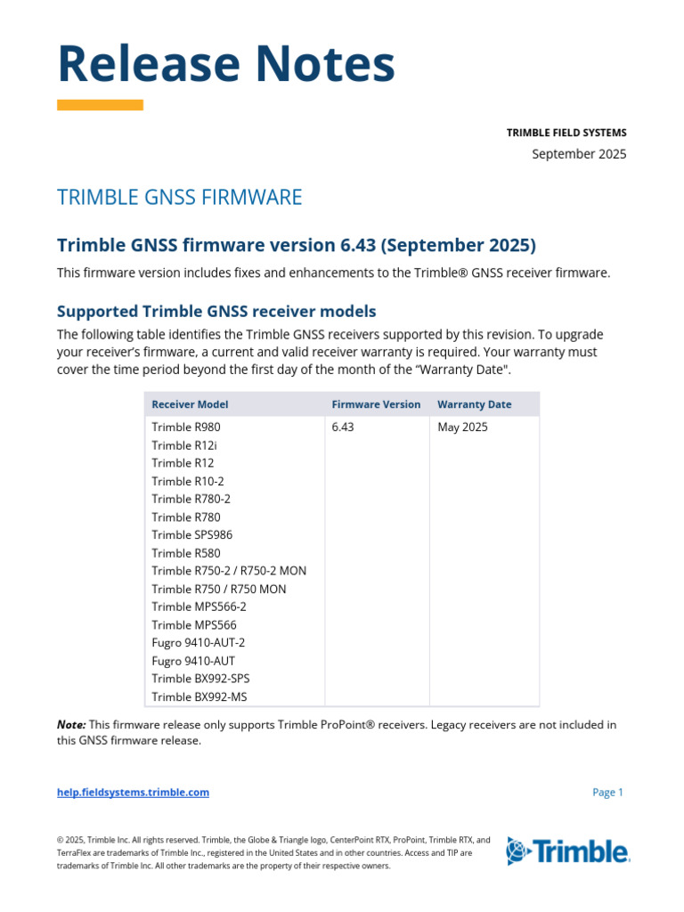 Trimble GNSS Firmware 6.43 Release Notes | PDF | File Transfer Protocol ...