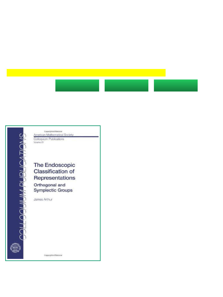 (Ebook) The Endoscopic Classification of Representations Orthogonal and ...