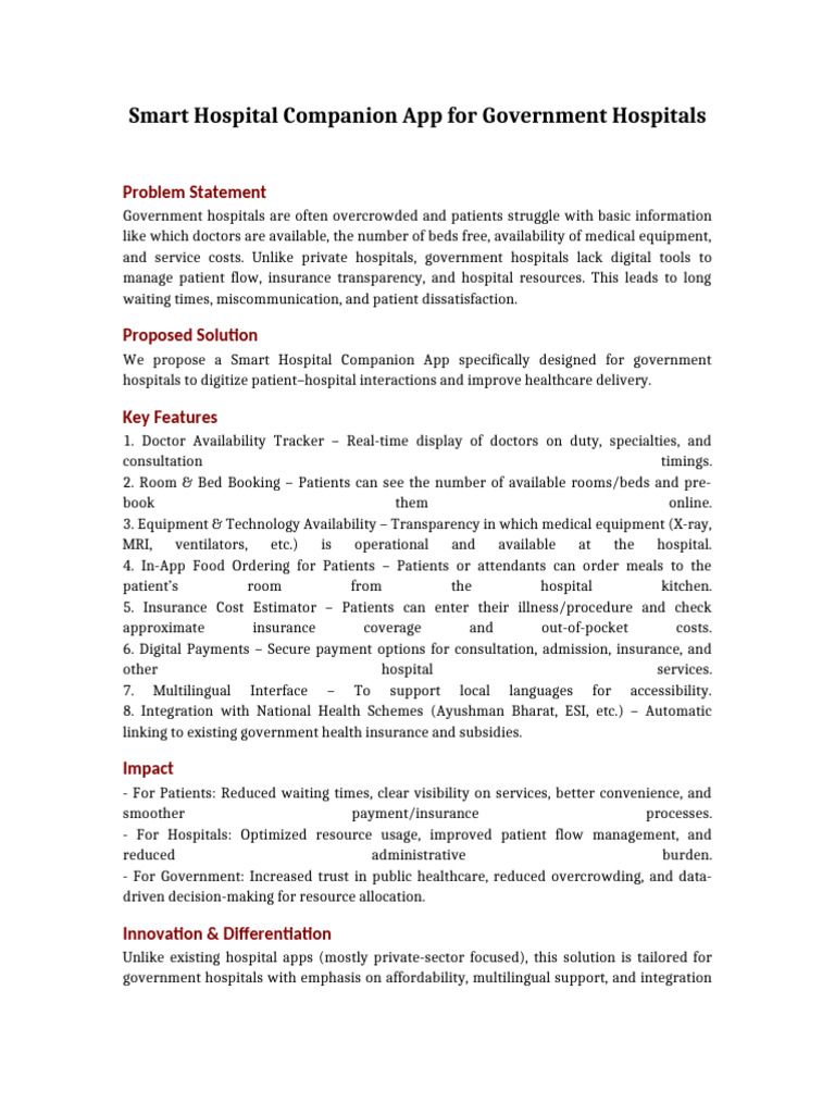 Smart Hospital | PDF | Hospital | Patient
