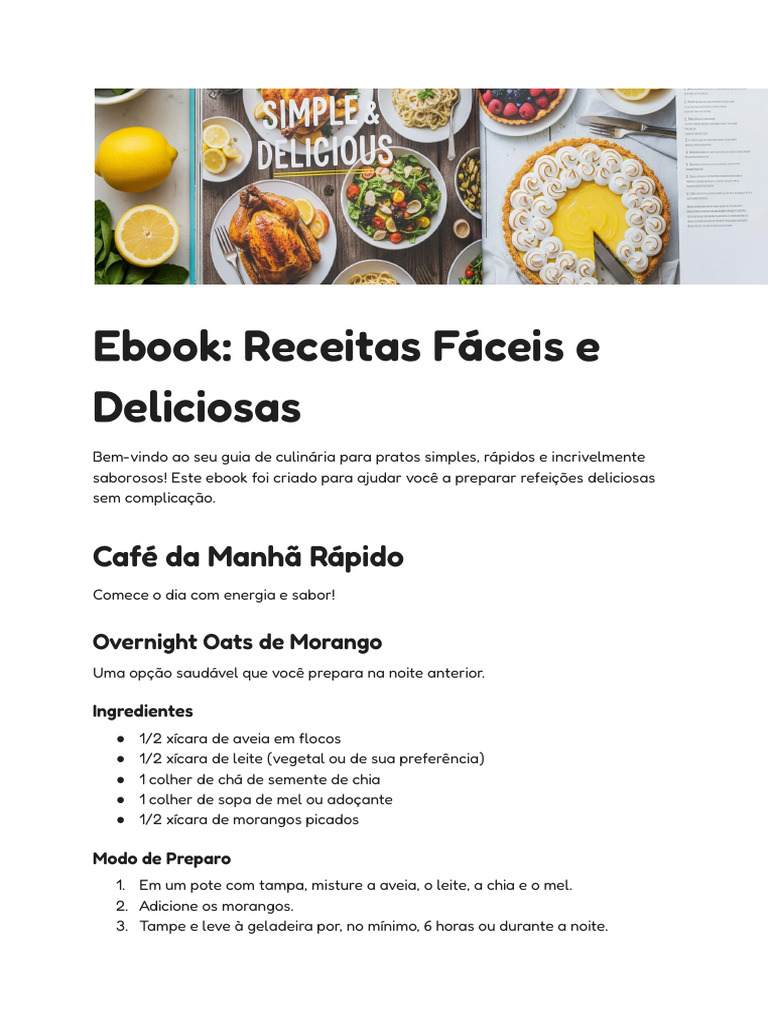 Receitas Fáceis e Rápidas para Todos | PDF | Inteligência artificial ...