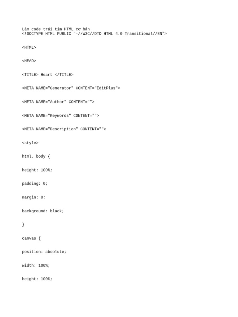 HTML Heart Code Tutorial | PDF