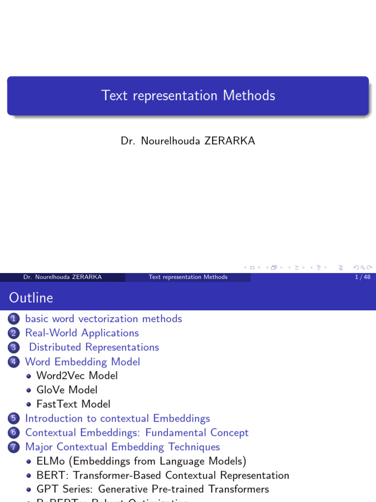 Text Representation Techniques | PDF | Glove | Learning