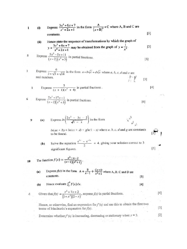 Partial Fractions | PDF