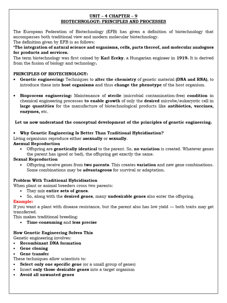 Biotechnology Principles and Genetic Engineering | PDF | Molecular ...