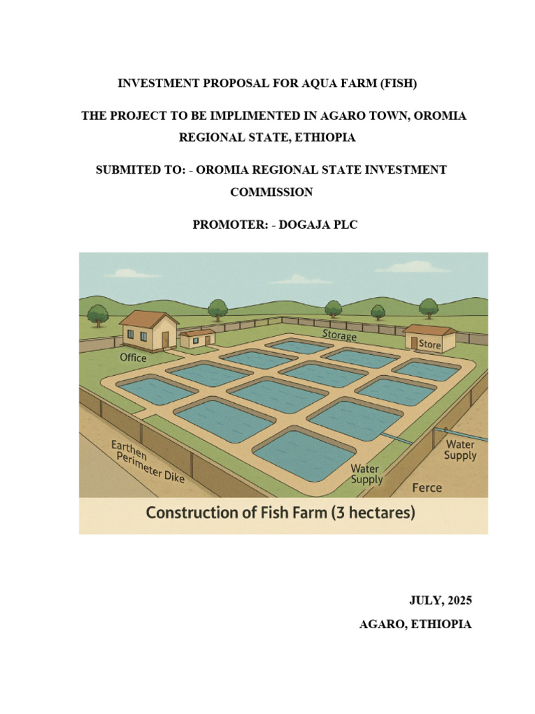 Investment Proposal for Aqua Farm Ethiopia | PDF | Aquaculture ...