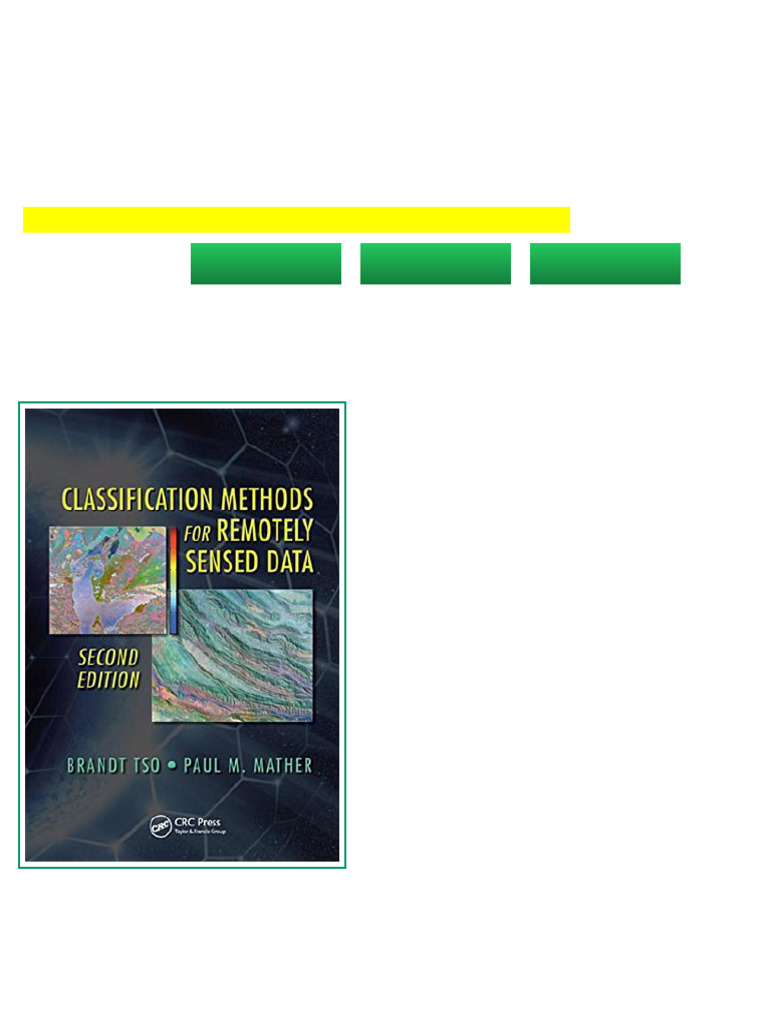 Classification Methods For Remotely Sensed Data Second Edition Brandt ...