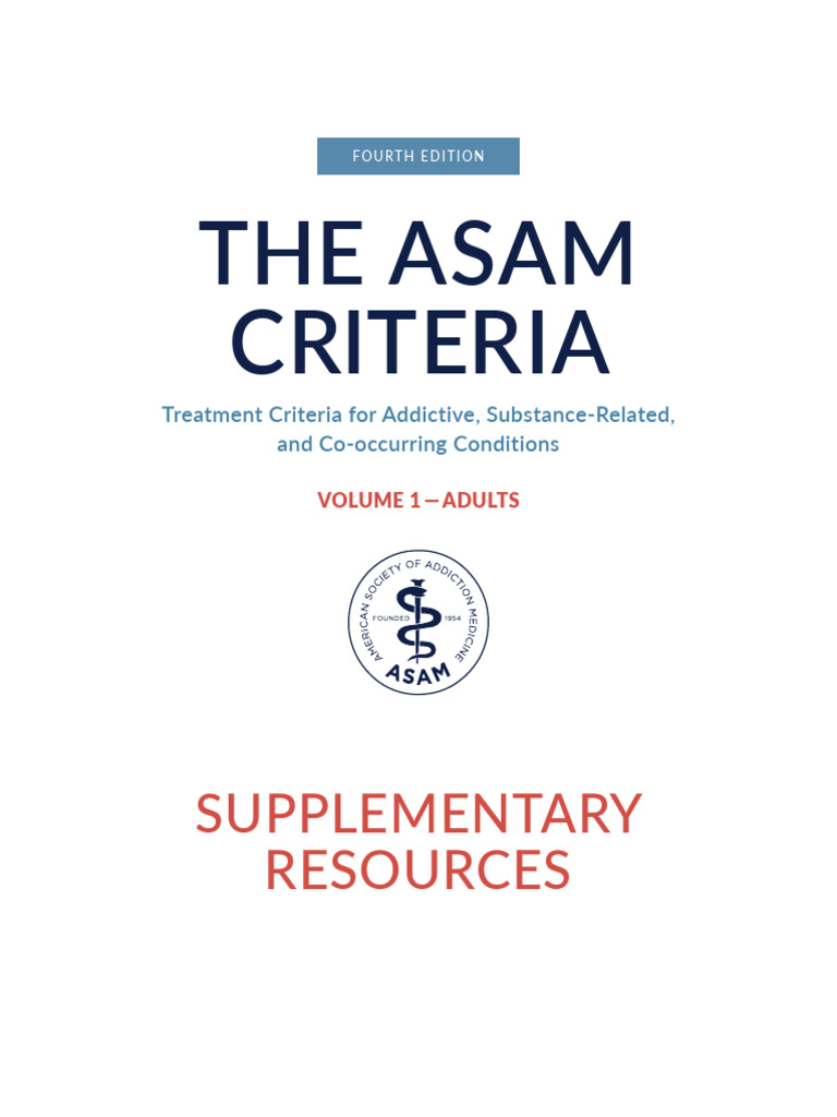 ASAM Criteria Supp Resources 24 | PDF | Substance Abuse | Substance Use ...