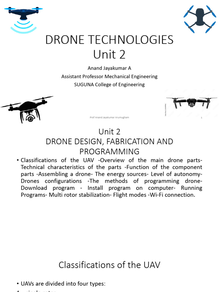 Drone Technologies Unit 2-1 | PDF | Rechargeable Battery | Lithium Ion ...
