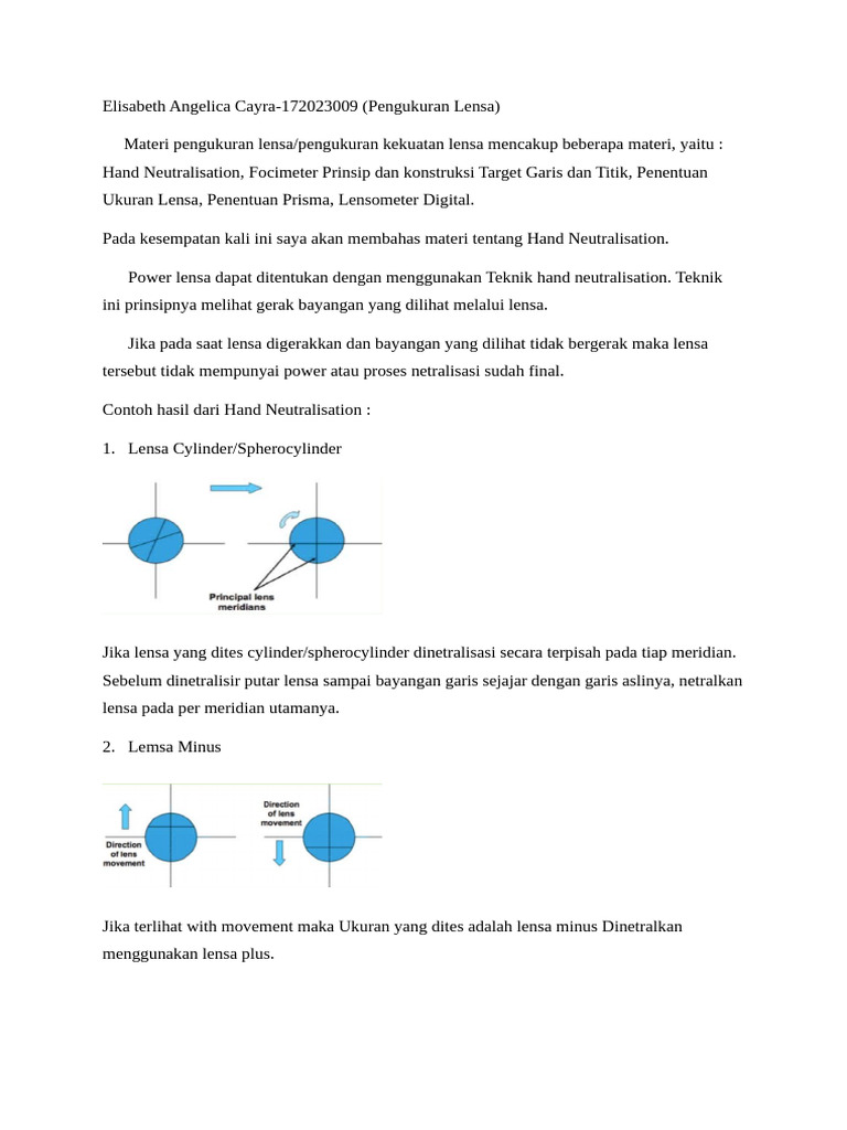 Teknik Hand Neutralisation Lensa | PDF