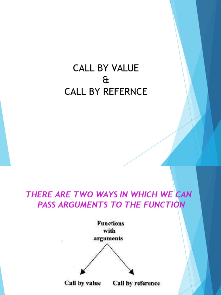 Call by Value vs Call by Reference | PDF | Parameter (Computer ...