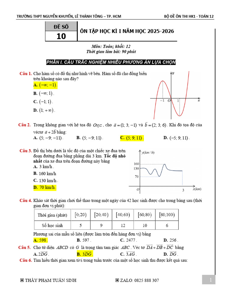 Đề Số 10 - Đáp Án | PDF