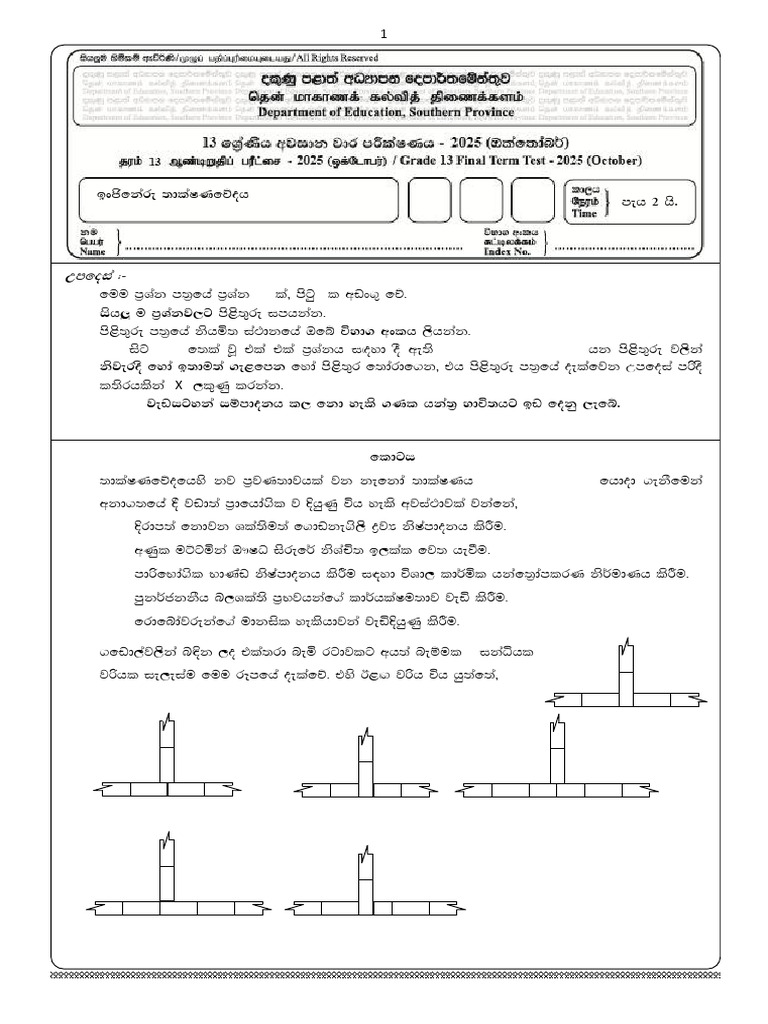 Grade 13 ET 3rd Term With Answers 2025 | PDF