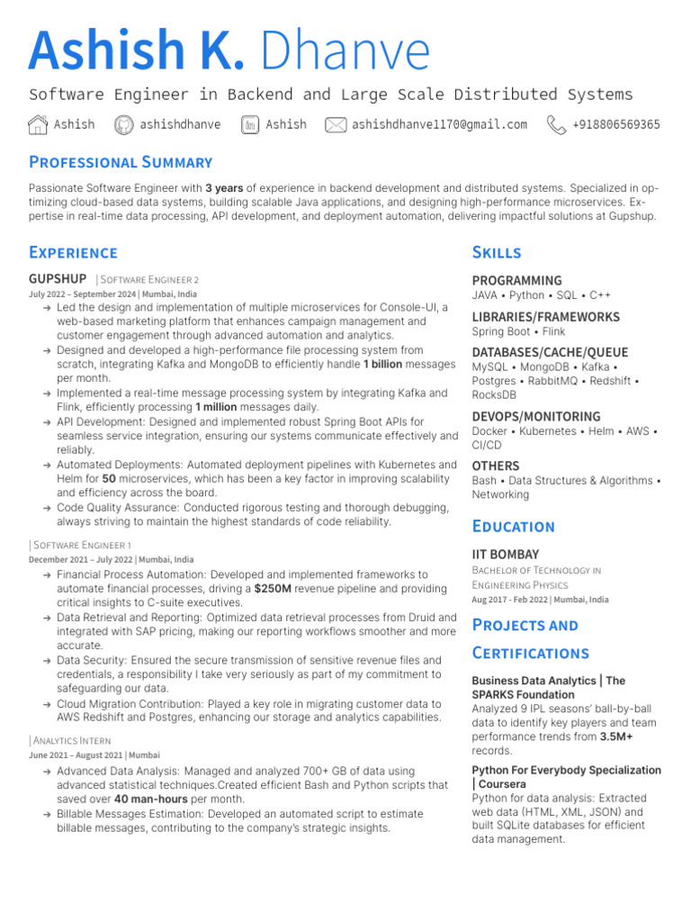 Backend Software Engineer Profile | PDF | Software Engineering ...