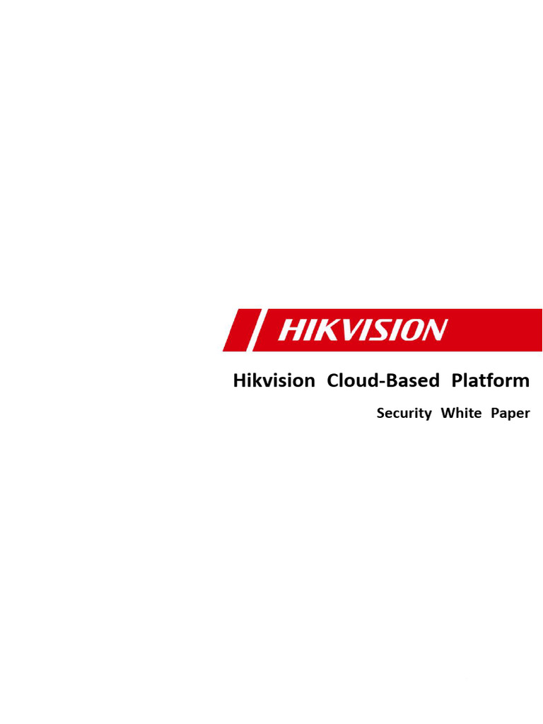 Hikvision Cloud Security White Paper | PDF | Cloud Computing ...