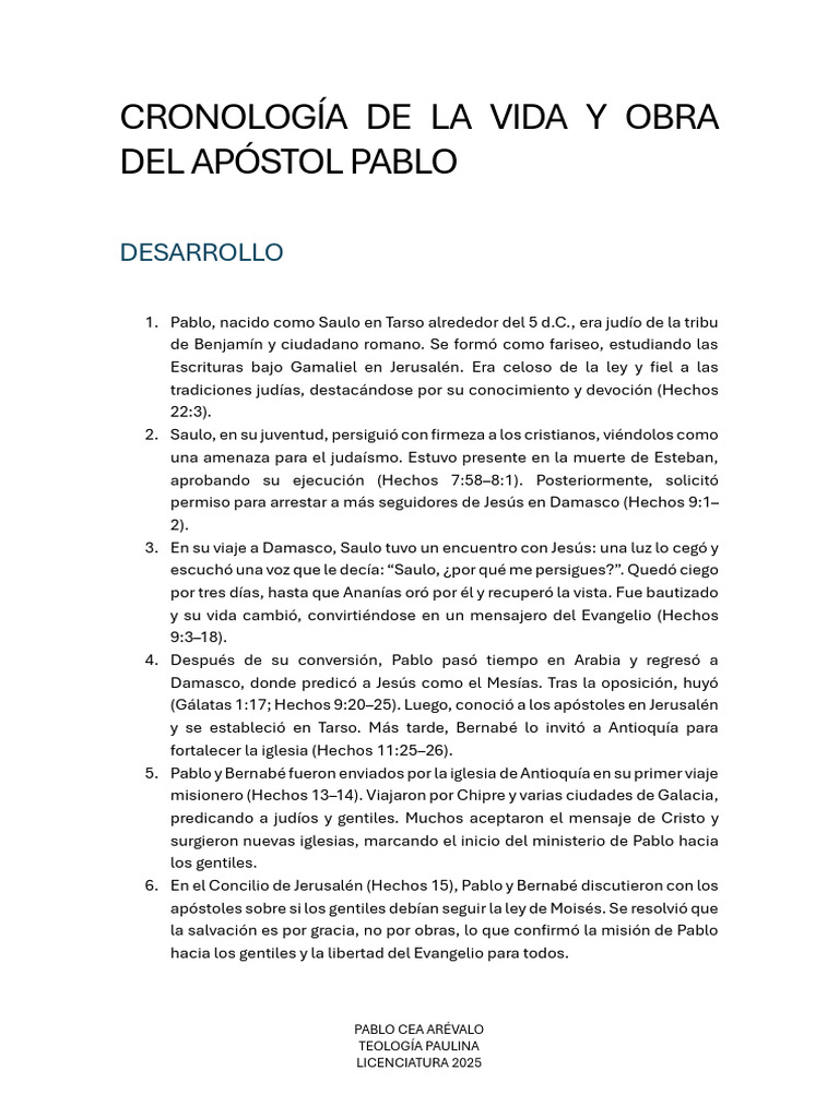 Historia de Pablo | PDF | Pablo el apóstol | Hechos de los apóstoles