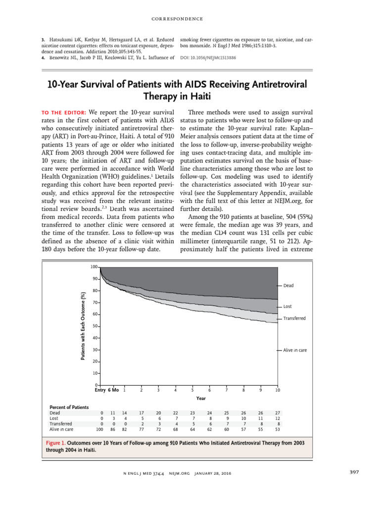 10-Year Survival Rates of AIDS Patients in Haiti | PDF | Hiv/Aids ...