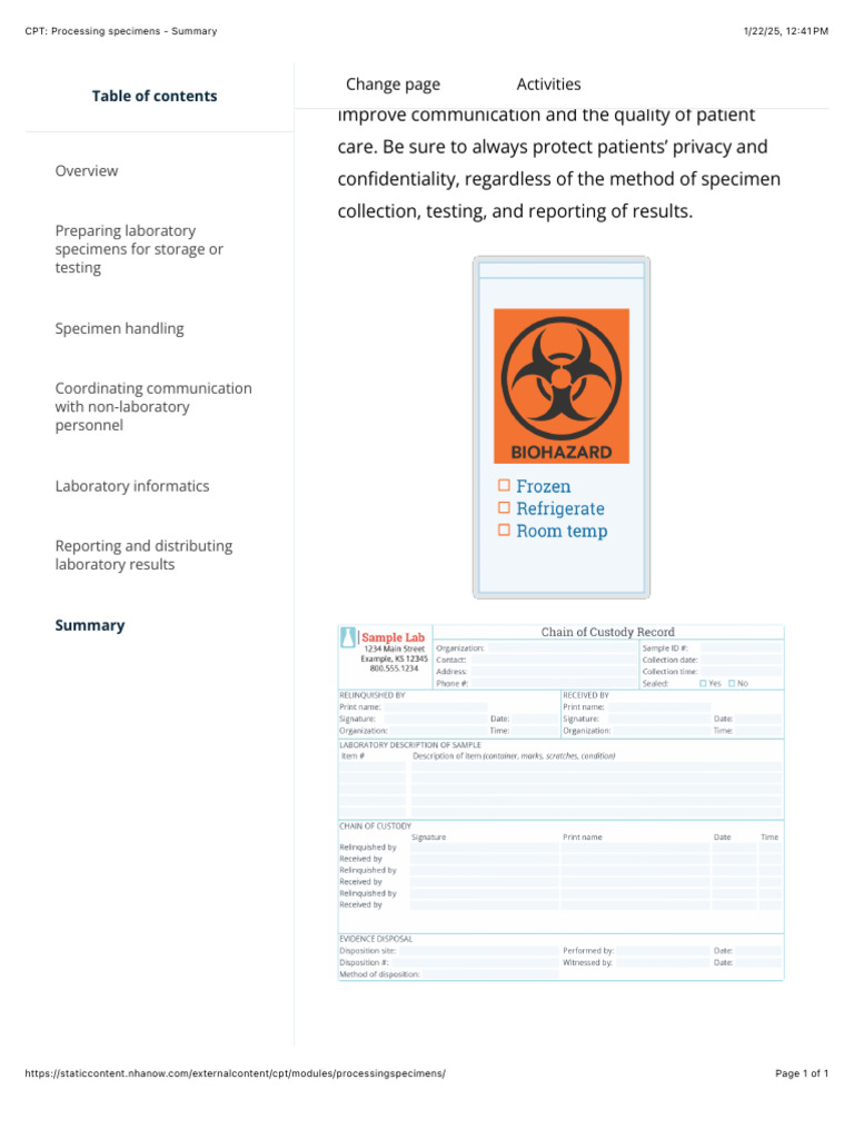 Specimen Processing Best Practices | PDF