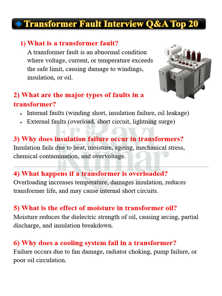 Transformer Faults: Causes and Prevention | PDF | Transformer ...