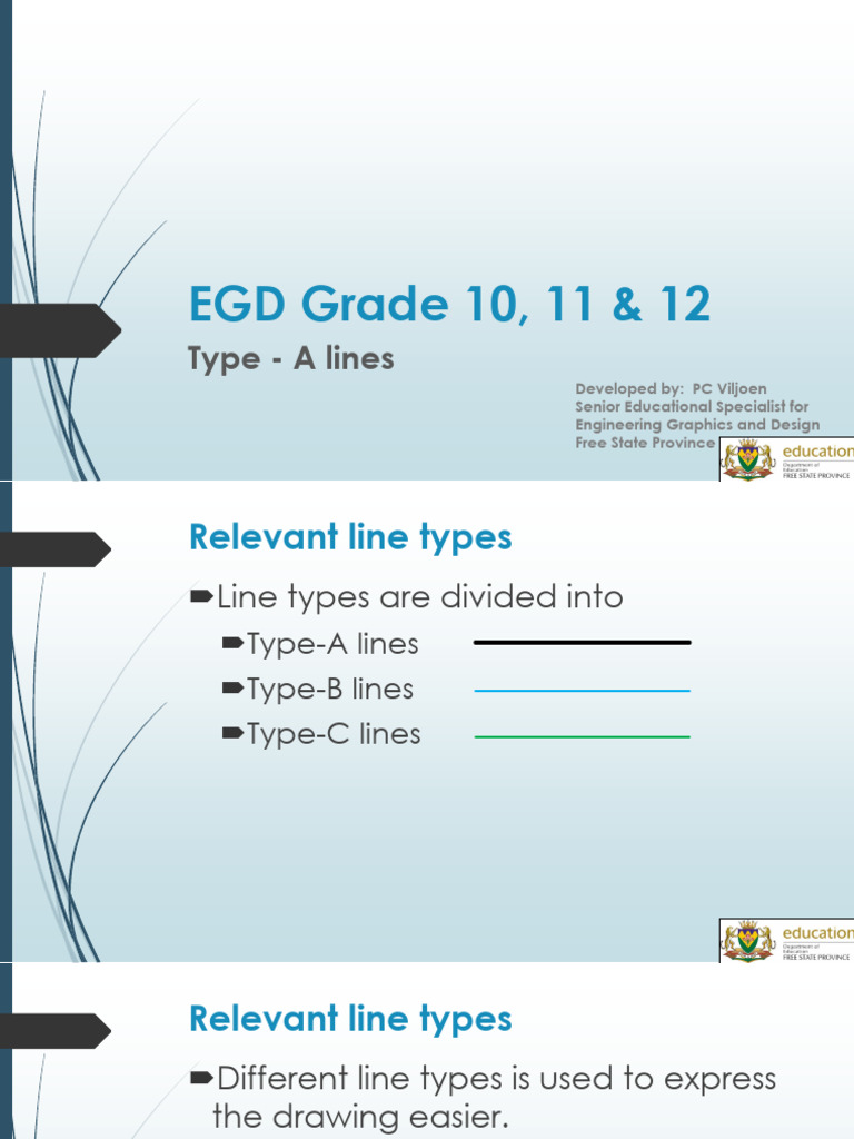 EGD Line Types for Grades 10-12 | PDF | Line (Geometry) | Drawing