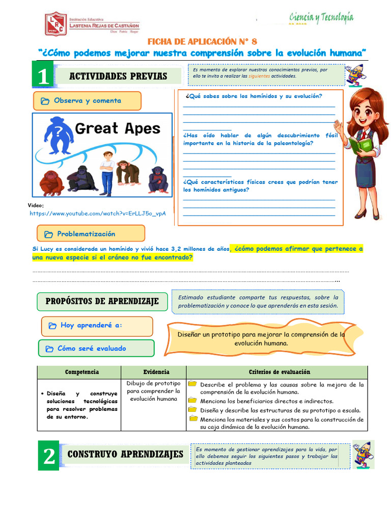 FICHA 8 Del 4 DE NOVIEMBRE 4° | PDF | Evolución | Aprendizaje