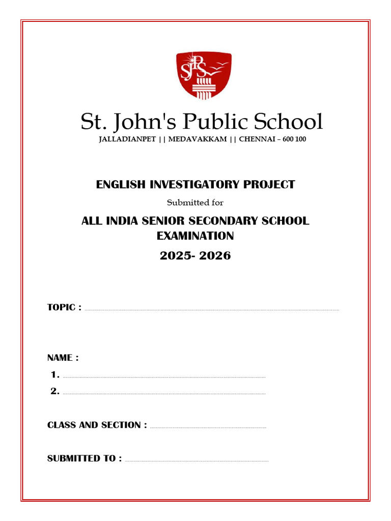 English Investigatory Project Guide | PDF