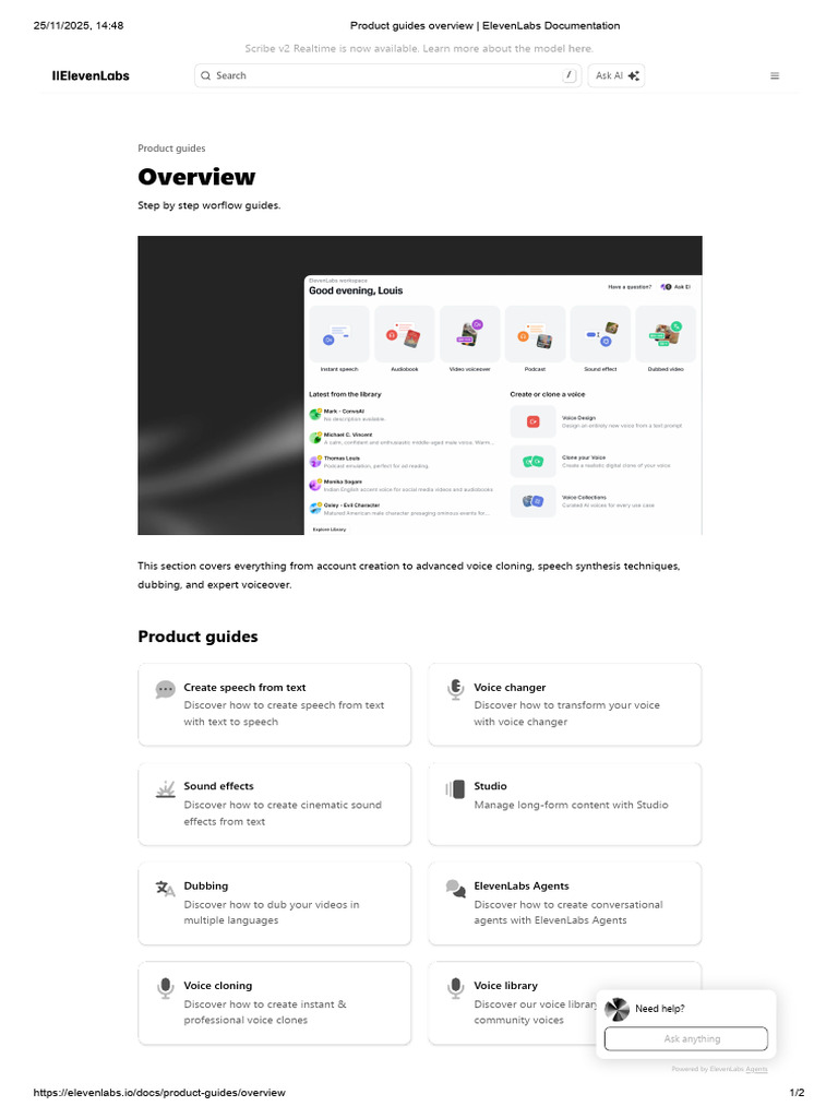 ElevenLabs Product Guides Overview | PDF | Speech Synthesis | Human ...