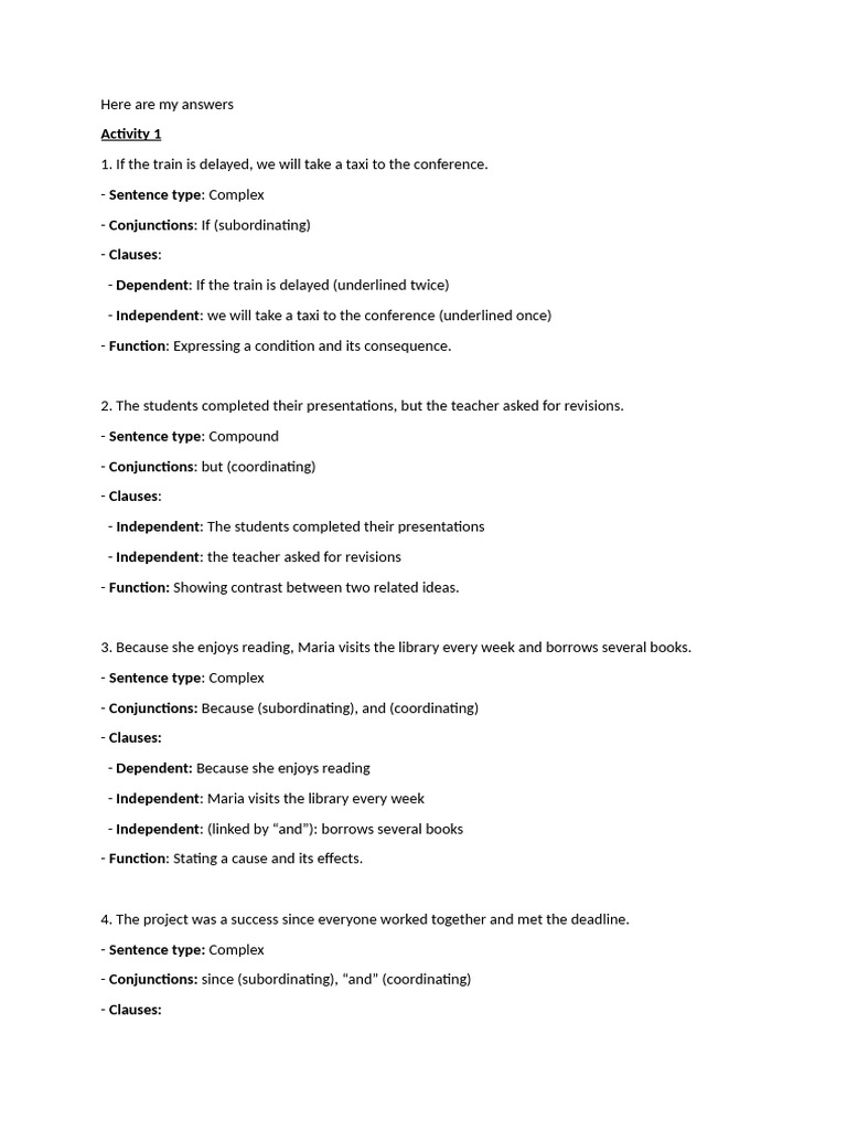 Sentence Structure and Functions Explained | PDF | Clause | Sentence ...