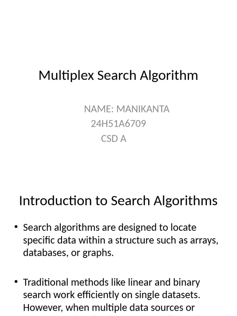 Multiplex Search Algorithm Overview | PDF