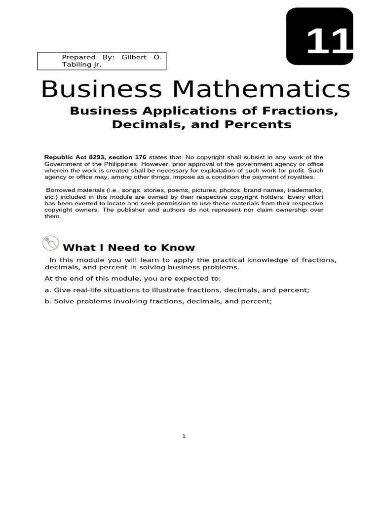 Businessmath11 q1 Mod2 ...
