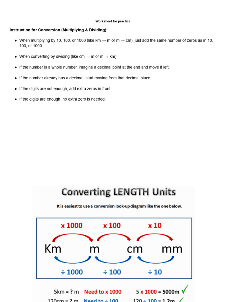 Metric Conversion Practice Worksheet | PDF | Numbers | Chess