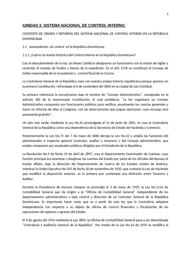 Historia y Reforma del Control Interno RD | PDF | Auditoría | Contralor