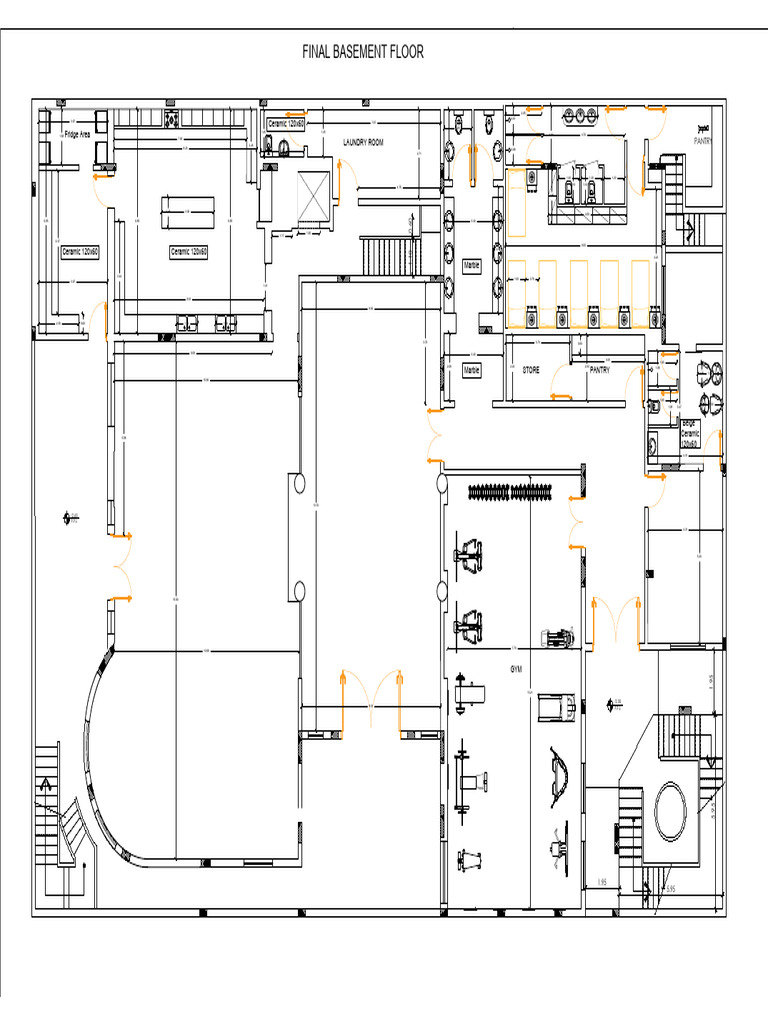 Final Basement Floor 6-10-2025 | PDF | Civil Engineering | Room