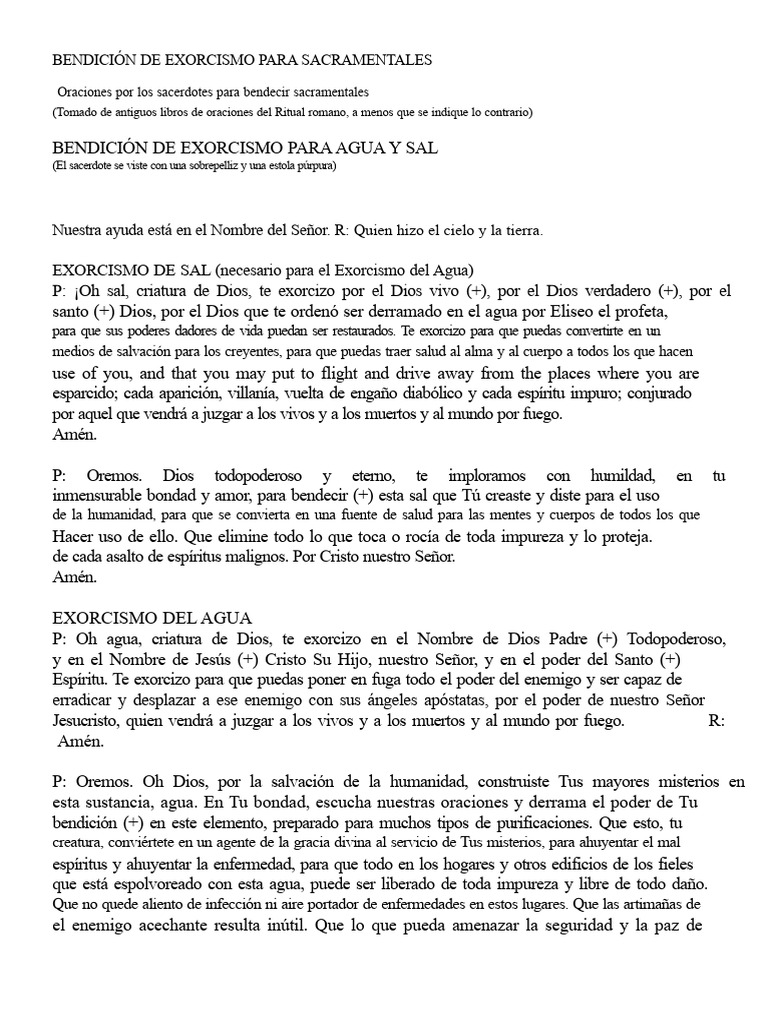 Exorcismos y Bendiciones de Sacramentales | PDF | Exorcismo | Cristo ...
