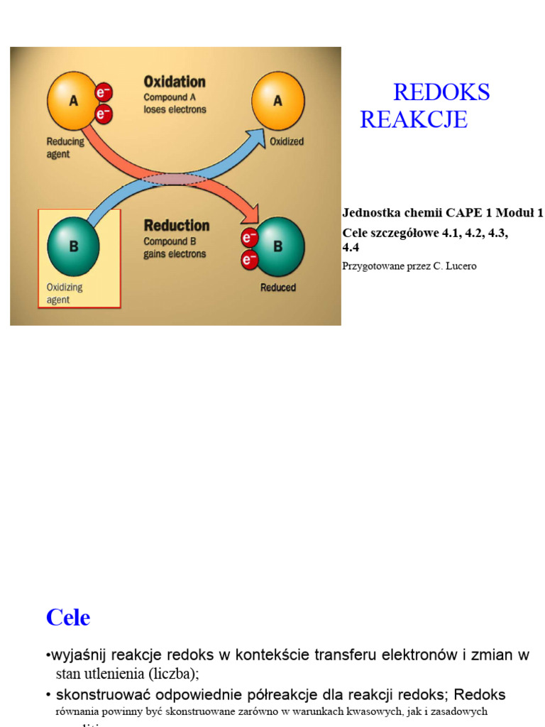 Reakcje Redoks | PDF