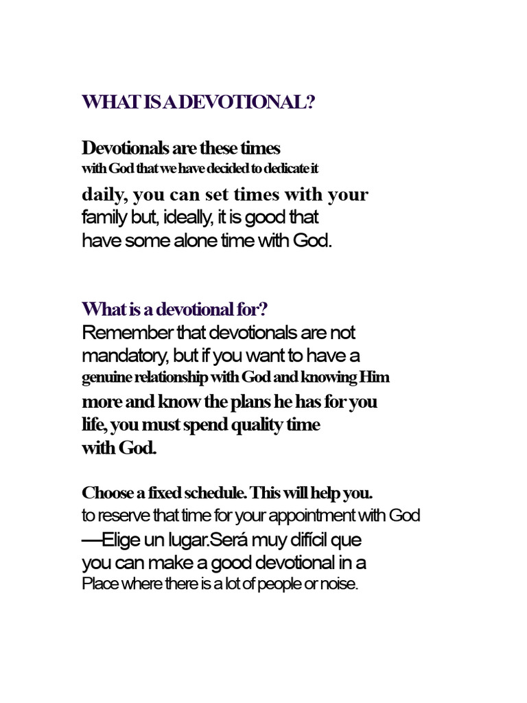 What Is A Devotional | PDF