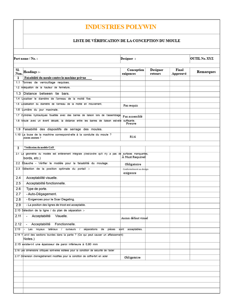 Vérification de conception de moules Polywin | PDF | Ingénierie mécanique