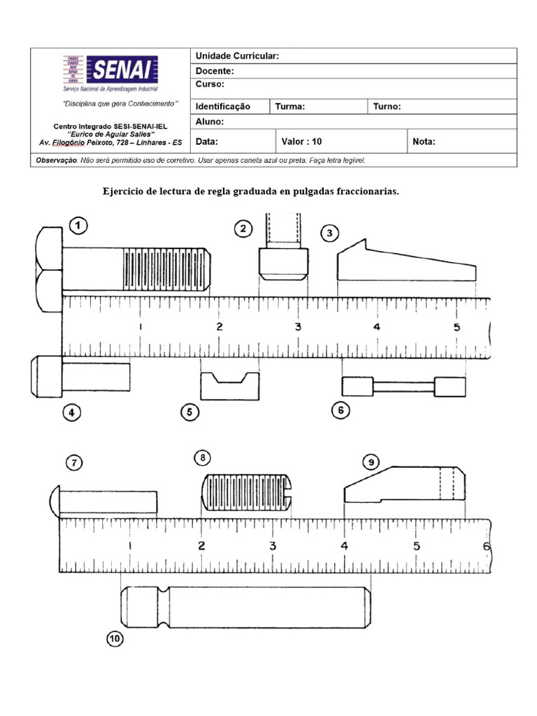 Ejercicio de Lectura Regla Graduada | PDF