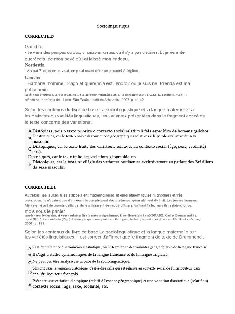 Variations linguistiques en sociolinguistique | PDF | Linguistique ...