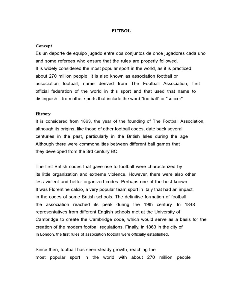 Overview of Football: History and Rules | PDF | Association Football ...