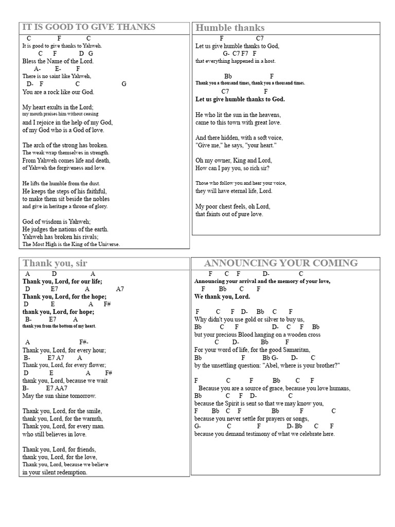 Songs of Thanks | PDF | Jesus | God