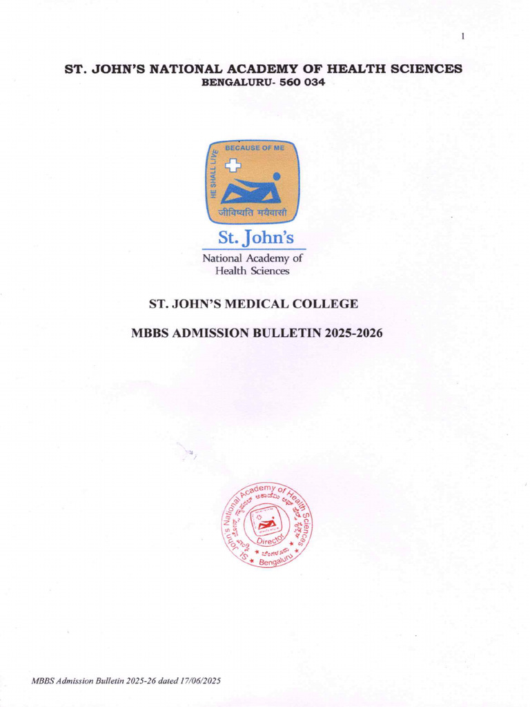 Mbbs Bulletin 2025 | PDF