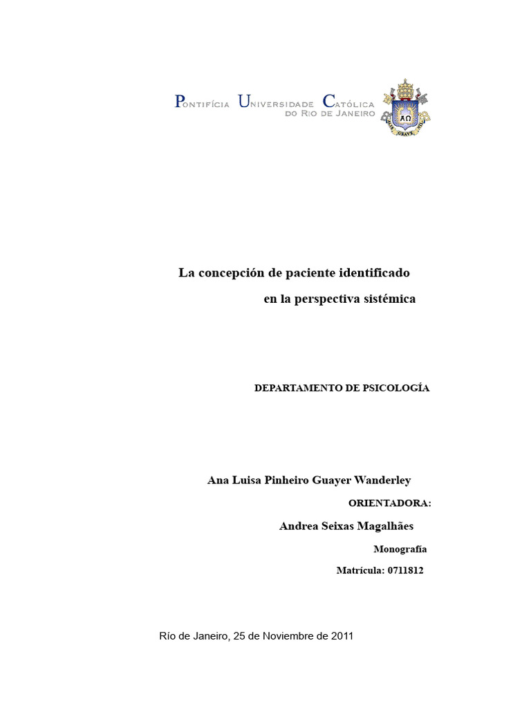 Paciente Identificado en Terapia Sistémica | PDF | Realimentación ...